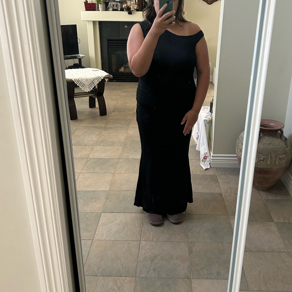 Princess Polly Black Sheath Maxi Dress Mock Neck Sleeveless - Picture 2 of 2